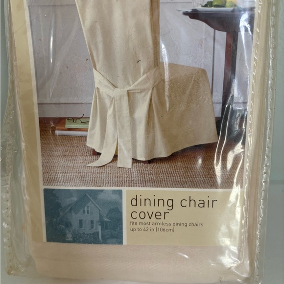 Target Casual Home Beige Dining Chair Cover Fits Most Armless Chairs Up To 42" - Picture 2 of 9